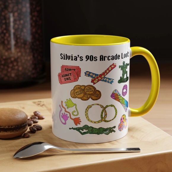 90s Retro Gift & Present Nostalgic Millennial Hand-Drawn Custom Mugs Shirt Totes - Picture 6 of 16